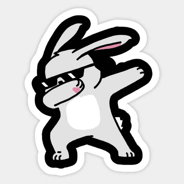 Funny Dabbing Rabbit Sticker by jopska